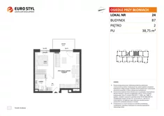 Mieszkanie, 38,75 m², 2 pokoje, piętro 2, oferta nr B7/24