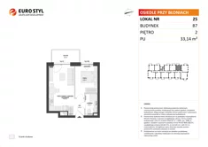 Mieszkanie, 33,14 m², 2 pokoje, piętro 2, oferta nr B7/25