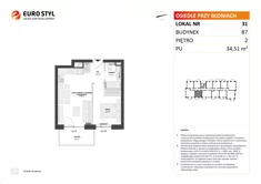 Mieszkanie, 34,51 m², 2 pokoje, piętro 2, oferta nr B7/31