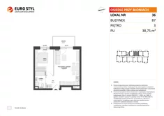 Mieszkanie, 38,75 m², 2 pokoje, piętro 3, oferta nr B7/36