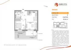 Mieszkanie, 39,94 m², 2 pokoje, parter, oferta nr E/1