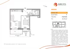 Mieszkanie, 41,73 m², 2 pokoje, parter, oferta nr F/1