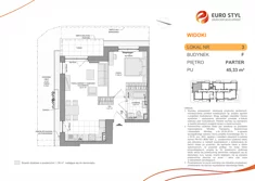 Mieszkanie, 45,33 m², 2 pokoje, parter, oferta nr F/3