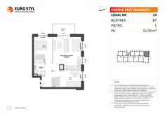 Mieszkanie, 51,50 m², 3 pokoje, piętro 1, oferta nr B7/14