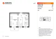 Mieszkanie, 48,72 m², 3 pokoje, piętro 1, oferta nr B7/18