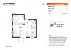 Mieszkanie, 53,64 m², 3 pokoje, piętro 2, oferta nr B7/32