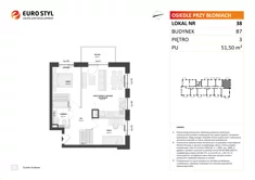 Mieszkanie, 51,50 m², 3 pokoje, piętro 3, oferta nr B7/38