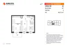 Mieszkanie, 48,72 m², 3 pokoje, piętro 3, oferta nr B7/42