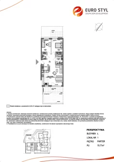 Mieszkanie, 70,77 m², 3 pokoje, parter, oferta nr Ł/1