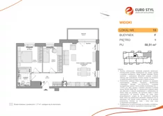 Mieszkanie, 58,51 m², 3 pokoje, piętro 1, oferta nr F/10