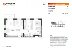 Mieszkanie, 68,18 m², 4 pokoje, piętro 4, oferta nr B7/56