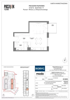 Mieszkanie, 31,53 m², 1 pokój, piętro 3, oferta nr B.3M01