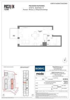 Mieszkanie, 29,18 m², 1 pokój, piętro 3, oferta nr B.3M15