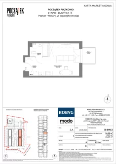 Mieszkanie, 26,20 m², 1 pokój, piętro 4, oferta nr B.4M13