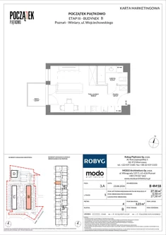 Mieszkanie, 27,10 m², 1 pokój, piętro 4, oferta nr B.4M18