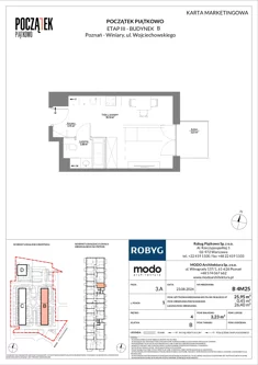 Mieszkanie, 25,95 m², 1 pokój, piętro 4, oferta nr B.4M25