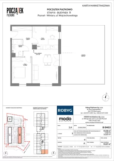 Mieszkanie, 55,00 m², 3 pokoje, parter, oferta nr B.0M03