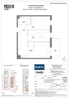 Mieszkanie, 58,16 m², 3 pokoje, piętro 1, oferta nr B.1M02