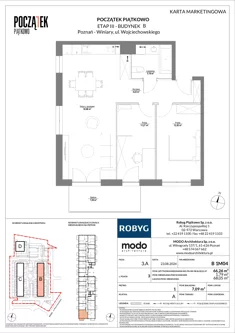 Mieszkanie, 66,26 m², 3 pokoje, piętro 1, oferta nr B.1M04