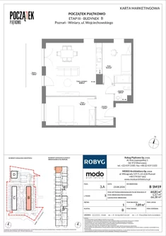 Mieszkanie, 64,81 m², 3 pokoje, piętro 1, oferta nr B.1M19