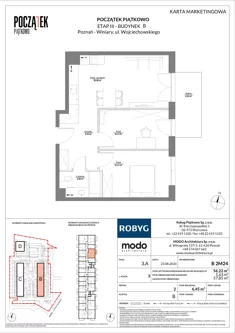 Mieszkanie, 56,22 m², 3 pokoje, piętro 2, oferta nr B.2M24