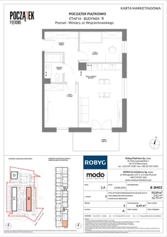 Mieszkanie, 55,09 m², 3 pokoje, piętro 3, oferta nr B.3M03