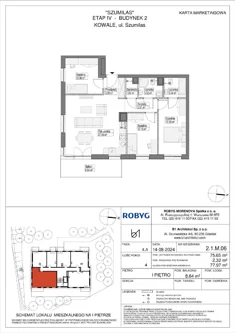 Mieszkanie, 75,59 m², 4 pokoje, piętro 1, oferta nr 2.1M06