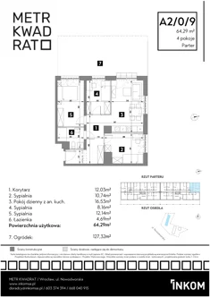 Mieszkanie, 64,29 m², 4 pokoje, parter, oferta nr A2/0/9