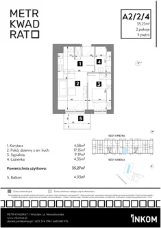 Mieszkanie, 35,27 m², 2 pokoje, piętro 2, oferta nr A2/2/4