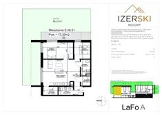 Apartament inwestycyjny, 75,39 m², 3 pokoje, parter, oferta nr E.00.01