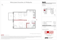 Mieszkanie, 44,97 m², 2 pokoje, piętro 6, oferta nr B602