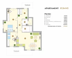 Apartament, 88,00 m², 3 pokoje, parter, oferta nr VI.21.1