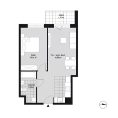 Mieszkanie, 45,04 m², 2 pokoje, piętro 1, oferta nr mieszkanie 22
