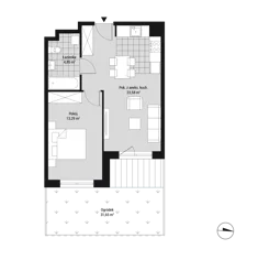 Mieszkanie, 41,84 m², 2 pokoje, parter, oferta nr mieszkanie 6 wykończone pod klucz