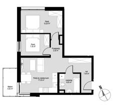 Mieszkanie, 51,69 m², 3 pokoje, piętro 4, oferta nr mieszkanie M37