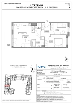 Mieszkanie, 59,84 m², 3 pokoje, piętro 2, oferta nr J/1/B/2/3