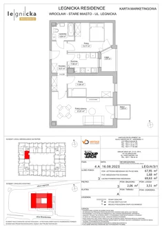 Apartament inwestycyjny, 67,95 m², 3 pokoje, piętro 3, oferta nr LEG/A/3/1