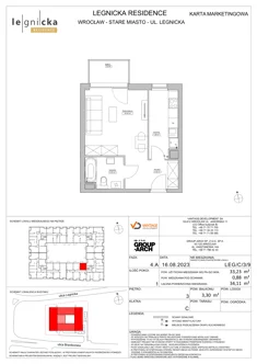 Apartament inwestycyjny, 33,23 m², 1 pokój, piętro 3, oferta nr LEG/C/3/9