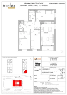 Apartament inwestycyjny, 79,19 m², 4 pokoje, piętro 7, oferta nr LEG/C/7/3