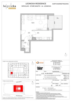 Apartament inwestycyjny, 36,52 m², 1 pokój, piętro 1, oferta nr LEG/D/1/9