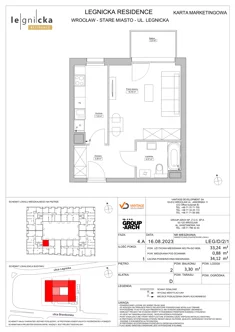 Apartament inwestycyjny, 33,24 m², 1 pokój, piętro 2, oferta nr LEG/D/2/1