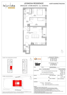 Apartament inwestycyjny, 72,85 m², 3 pokoje, piętro 8, oferta nr LEG/D/8/5