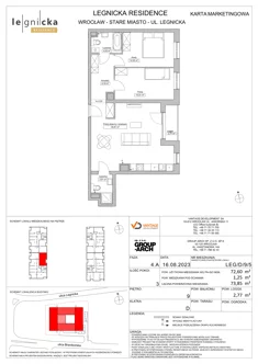 Apartament inwestycyjny, 72,60 m², 3 pokoje, piętro 9, oferta nr LEG/D/9/5