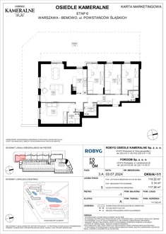 Mieszkanie, 114,22 m², 5 pokoi, piętro -1, oferta nr OK6/A/-1/1