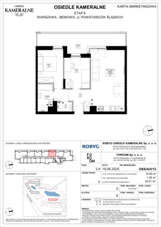 Mieszkanie, 53,65 m², 3 pokoje, parter, oferta nr OK6/A/0/12