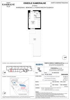 Mieszkanie, 27,25 m², 1 pokój, parter, oferta nr OK6/A/0/6