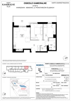 Mieszkanie, 57,10 m², 3 pokoje, piętro 1, oferta nr OK6/A/1/13