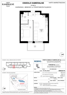 Mieszkanie, 35,73 m², 2 pokoje, piętro 1, oferta nr OK6/A/1/4