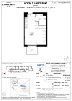 Mieszkanie, 27,25 m², 1 pokój, piętro 2, oferta nr OK6/A/2/6