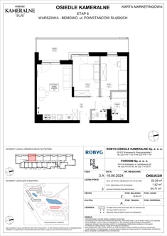 Mieszkanie, 53,29 m², 3 pokoje, piętro 2, oferta nr OK6/A/2/9